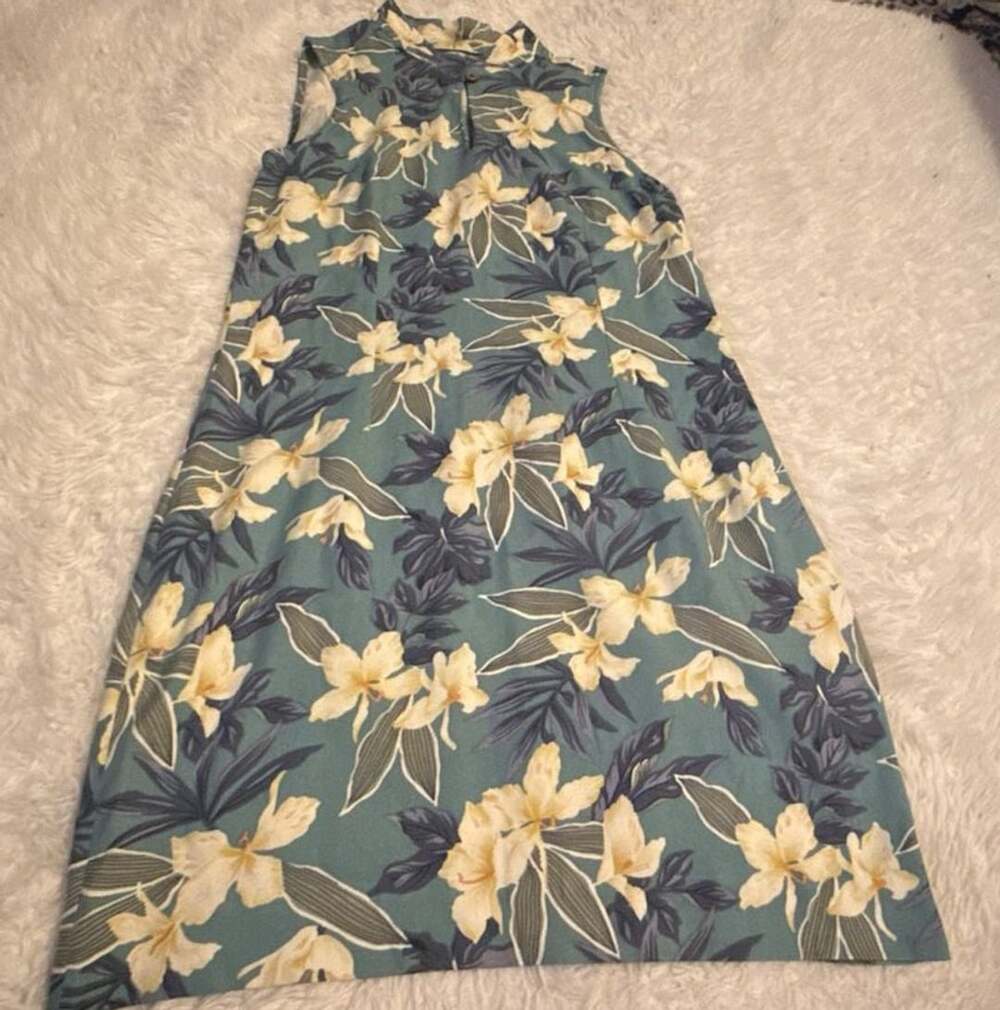 Tommy Bahama 100% Silk Tropical Floral Print Sleeveless Skirt Dress Size 6